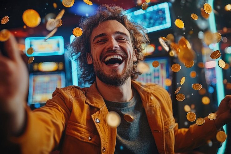 Antarmuka lengkap Sweet Bonanza di platform asia toto menampilkan grid permainan, taruhan, dan tombol kontrol